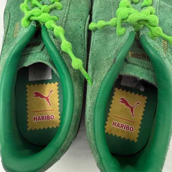 Puma Haribo Kids Suede Lace-Up Sneakers Green Size 1 Gummy Bear Logo Accents - Picture 8 of 16